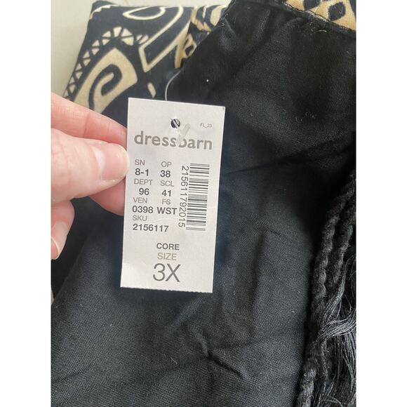 Dressbarn Skirt Womens 3XL NEW Westport Maxi Black Rayon Summer Flowy Pull On - Picture 4 of 11